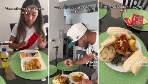 Venezolano le agrega arepas, palta y cremas a un ceviche y es criticado en redes: «¿Qué le hicieron al ceviche?» | VIDEO