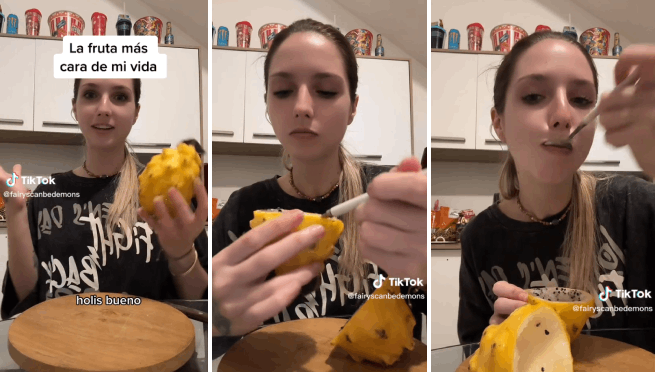 Joven prueba la pitahaya «más cara» y termina troleada: «Sale más caro al terminarla»