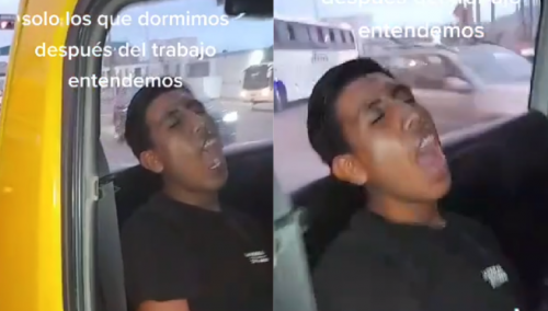 Se queda dormido con la boca abierta en el micro y se vuelve viral: “Está gritando en sus sueños”