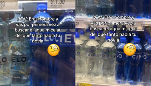 Hombre va a comprar agua micelar para su novia, pero solo encuentra mineral: “Me ha pasado”