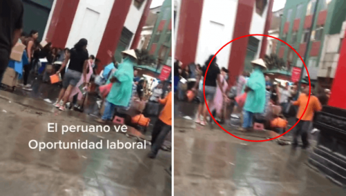 Peruano no pierde el tiempo y aprovecha las lluvias para poner un negocio: «Somos otro nivel» | VIDEO