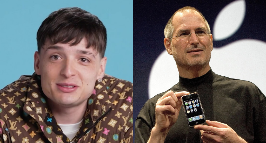 Peso Pluma olvida que Steve Jobs falleció y le pide ayuda con una batería para su iPad