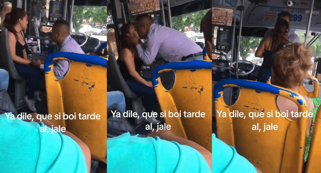 Chofer le pide matrimonio a su novia dentro de un bus y se vuelve viral: «50 sombras del bus»