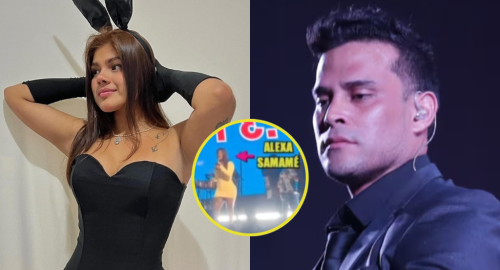 Christian Domínguez pide que BAJEN del escenario a chica con la que traicionó a Pamela Franco