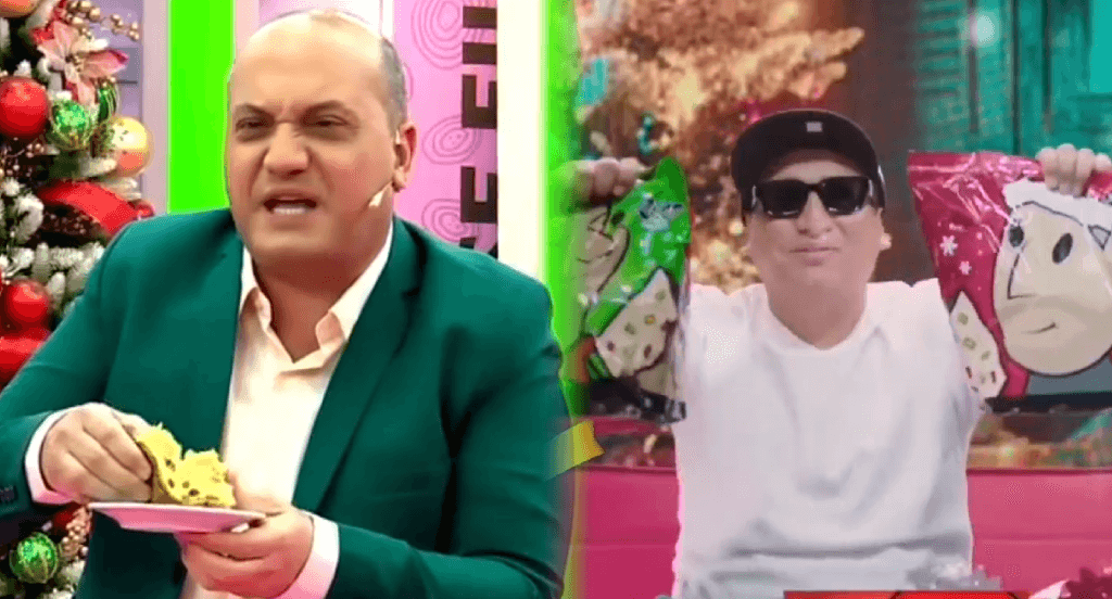 Metiche prueba en vivo el panetón de ‘Hablando Huevadas’ y lo ‘destruye’: «Ay no… Esta duro»