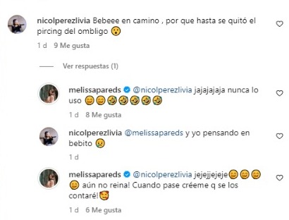 Melissa Paredes responde a rumores de embarazo.