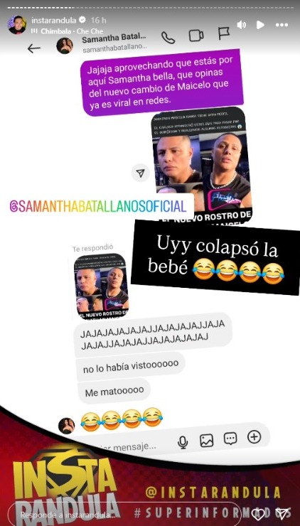 Jonathan Maicelo se operó la nariz y Samantha Batallanos se burla. 