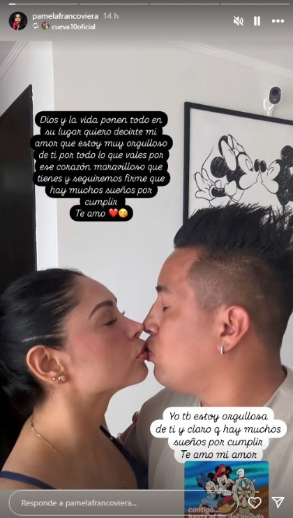 Christian Cueva y Pamela Franco beso